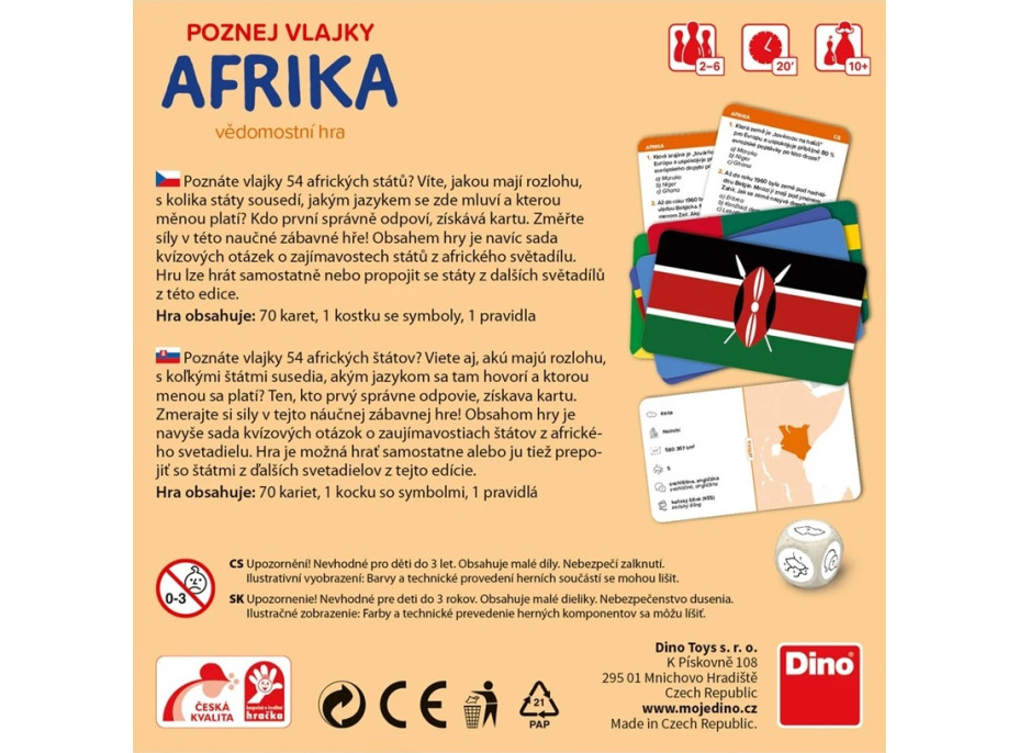 Dino Cestovná hra Poznaj vlajky - Afrika