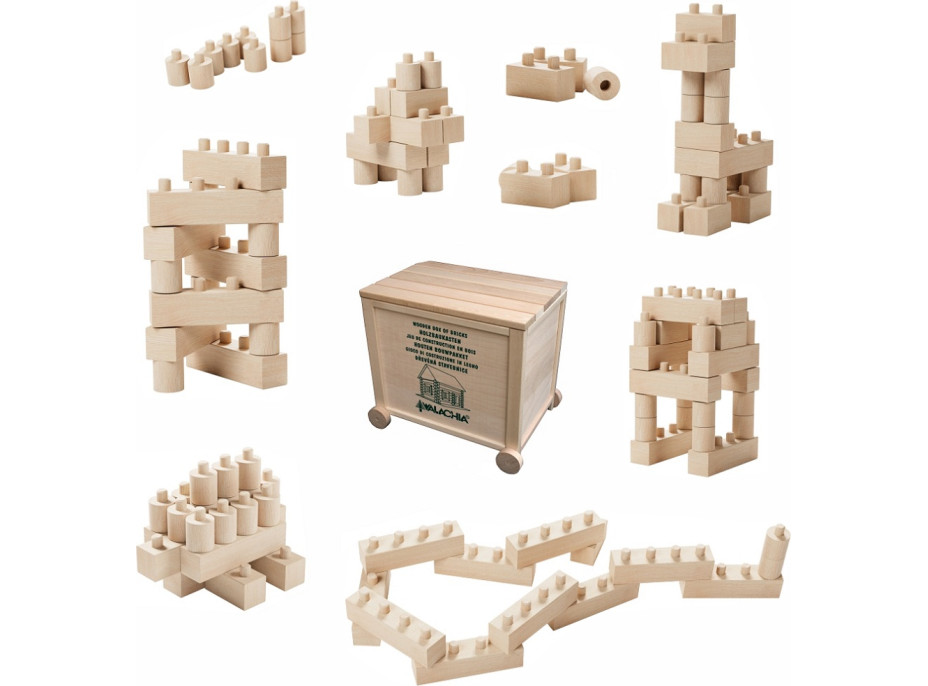 Walachia Drevená skladacia stavebnica Construct easy box 138 dielov