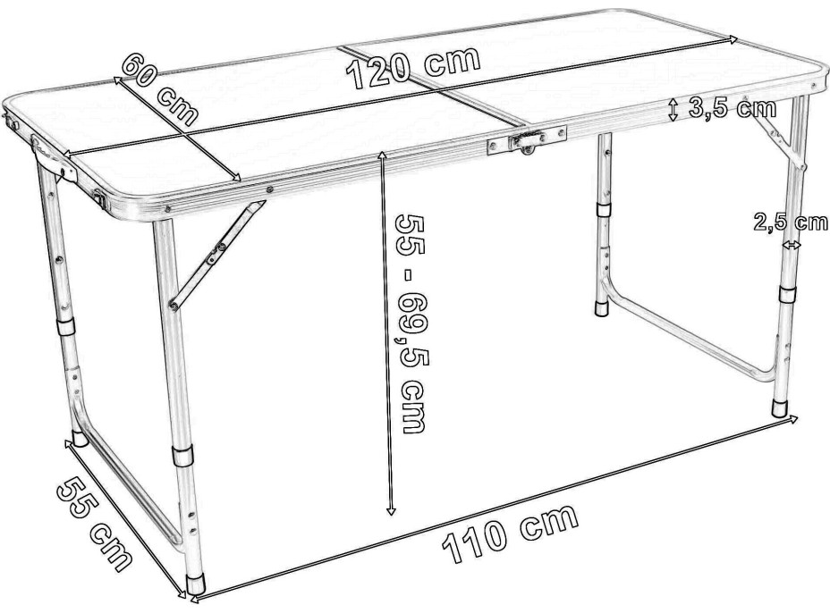 Campingová zostava TRAMP BLACK WOOD 120x60 cm - čierna