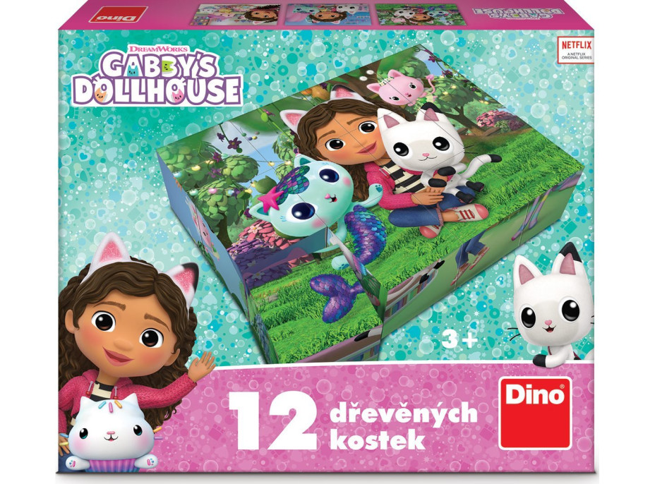 DINO Obrázkové kocky Gábinin kúzelný domček, 12 kociek