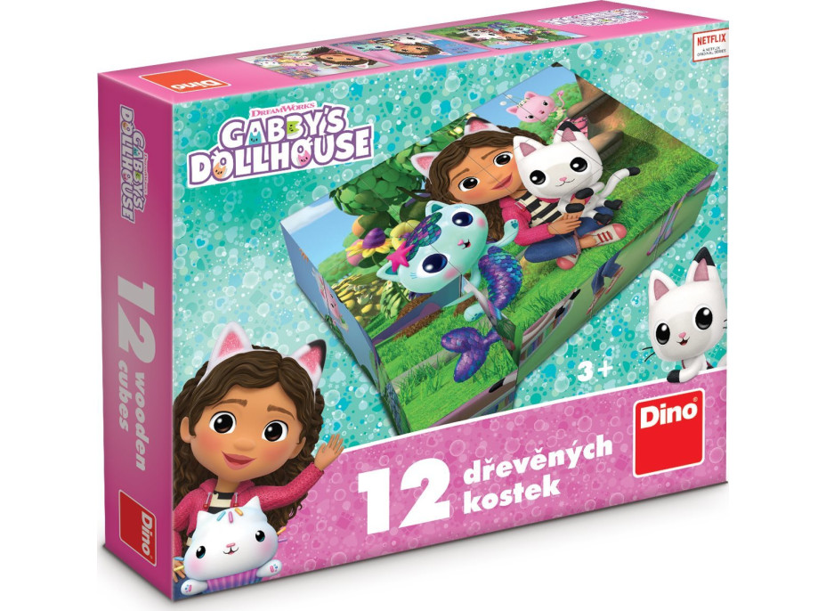 DINO Obrázkové kocky Gábinin kúzelný domček, 12 kociek
