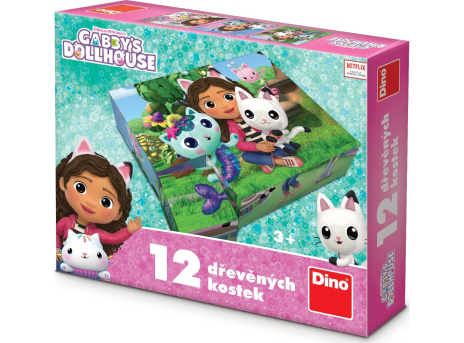 DINO Obrázkové kocky Gábinin kúzelný domček, 12 kociek