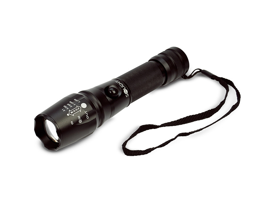 Solight LED nabíjacie profesionálne svietidlo, 600lm, T6 XML Cree LED, zoom, Li-Ion