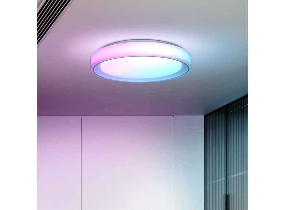 Solight LED osvetlenie s diaľkovým ovládačom Floco, 30W + 6W RGB, 2100lm, 40cm, zmena chromatickosti, stmievateľné