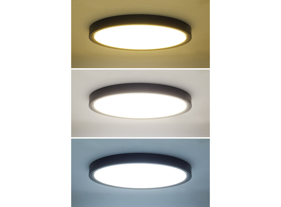 Solight LED osvetlenie s diaľkovým ovládačom Estela Black, 36W, 2700lm, 30cm, zmena chromatickosti, stmievateľné