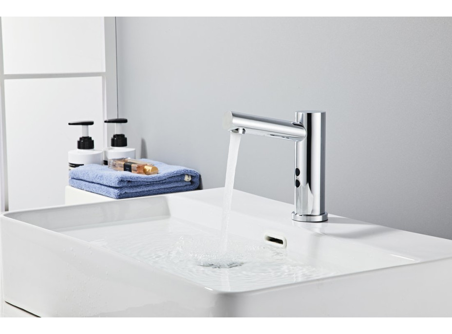 Aqualine Senzorová stojanková batéria 6V DC (4xAA), nerez mat PS608