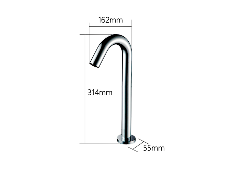 Sapho Senzorová stojanková batéria 6V DC (4xAA), chróm PS342XL