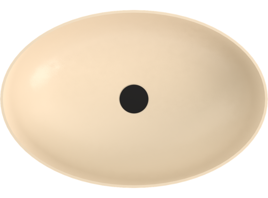 Polysan BANERA OVAL umývadlo na dosku, liaty mramor, 60x40cm, béžová mat 14397.81