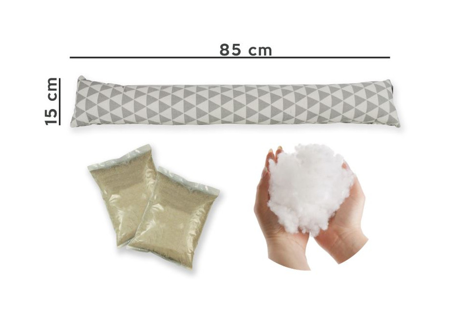Tesniaci valec do dverí a okien LUPPO 85x15 cm - Trojuholníky - sivý