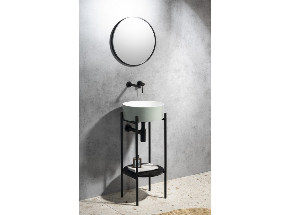Sapho PUNO podstavec pod okrúhle umývadlá 375x830x448xmm, čierna SKA380-2