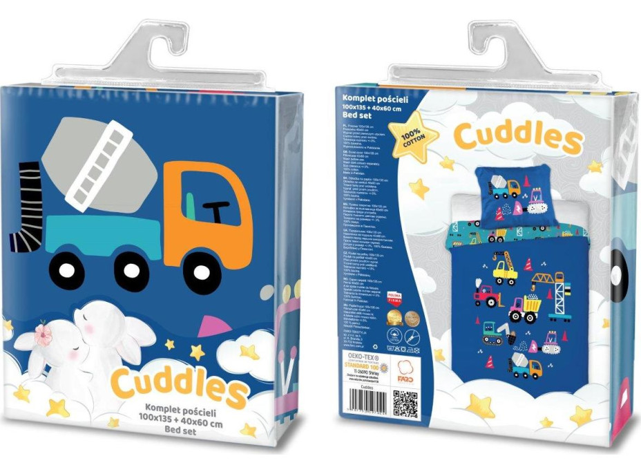 Detské bavlnené obliečky do postieľky 135x100 cm CUDDLES - Stavebná technika