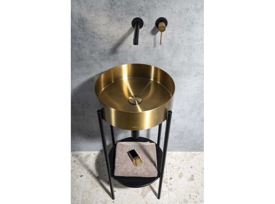 Sapho PUNO podstavec pod okrúhle umývadlá 375x830x448xmm, čierna SKA380-2