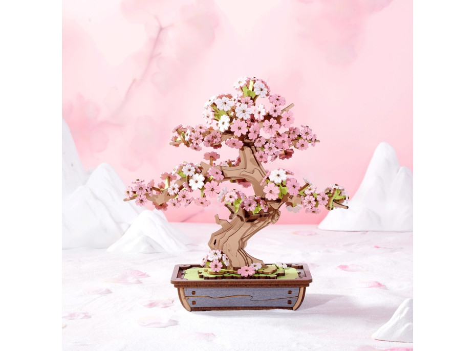 RoboTime 3D drevená skladačka Bonsaj sakura