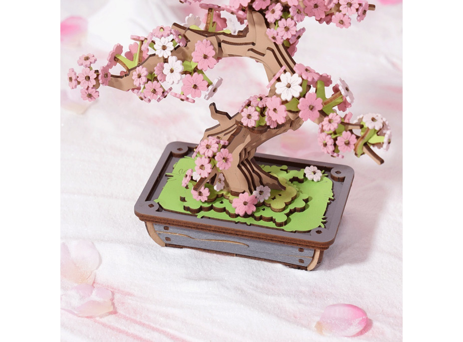 RoboTime 3D drevená skladačka Bonsaj sakura