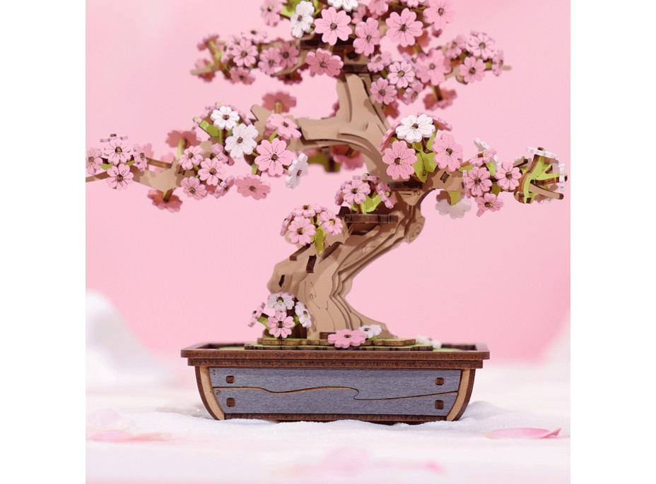 RoboTime 3D drevená skladačka Bonsaj sakura