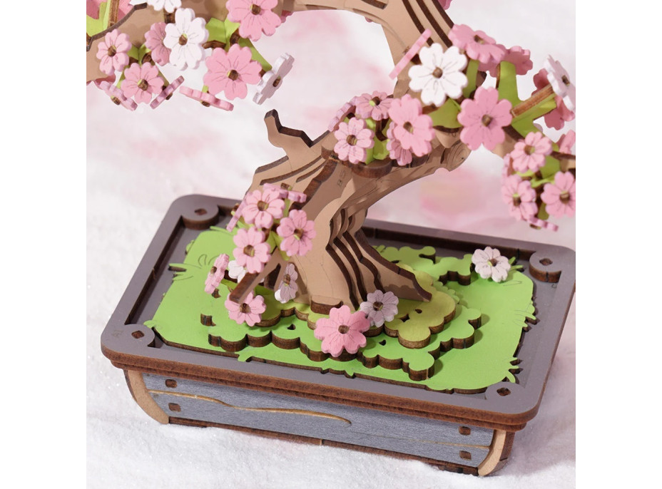 RoboTime 3D drevená skladačka Bonsaj sakura