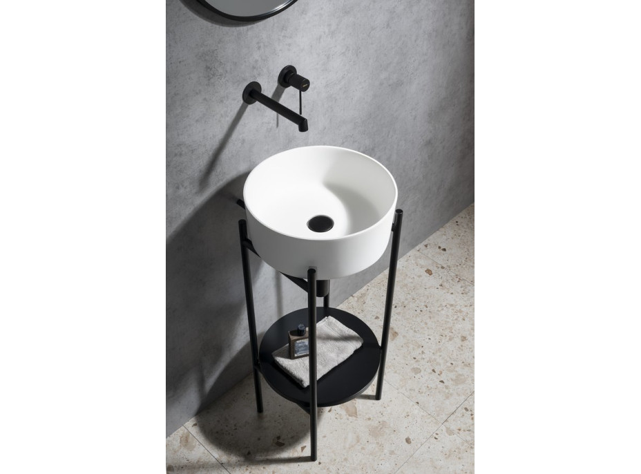 Sapho PUNO podstavec s umývadlom 375x870x448xmm, čierna SKA380-2-01
