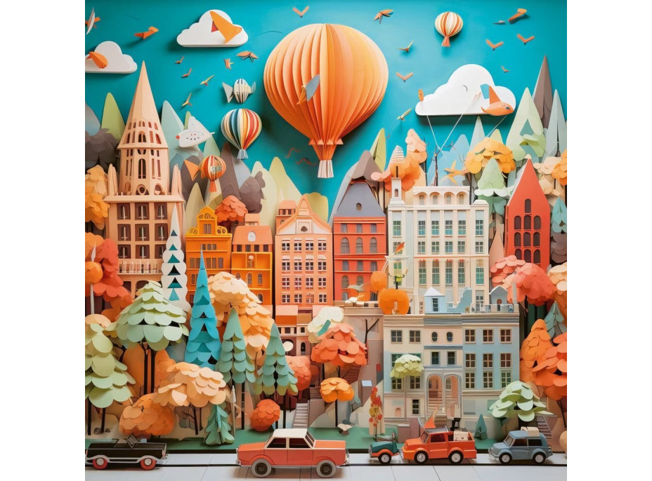 HEYE Štvorcové puzzle Paper-Like: Mestská krajina 1000 dielikov