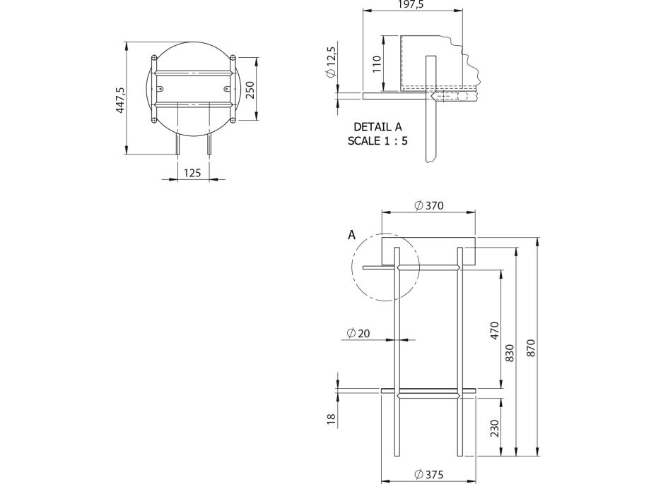 Sapho PUNO podstavec s umývadlom 375x870x448xmm, zlato mat SKA380-5-01