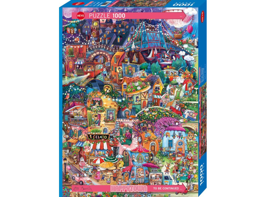 HEYE Puzzle Happy Town: Dobrý večer! 1000 dielikov