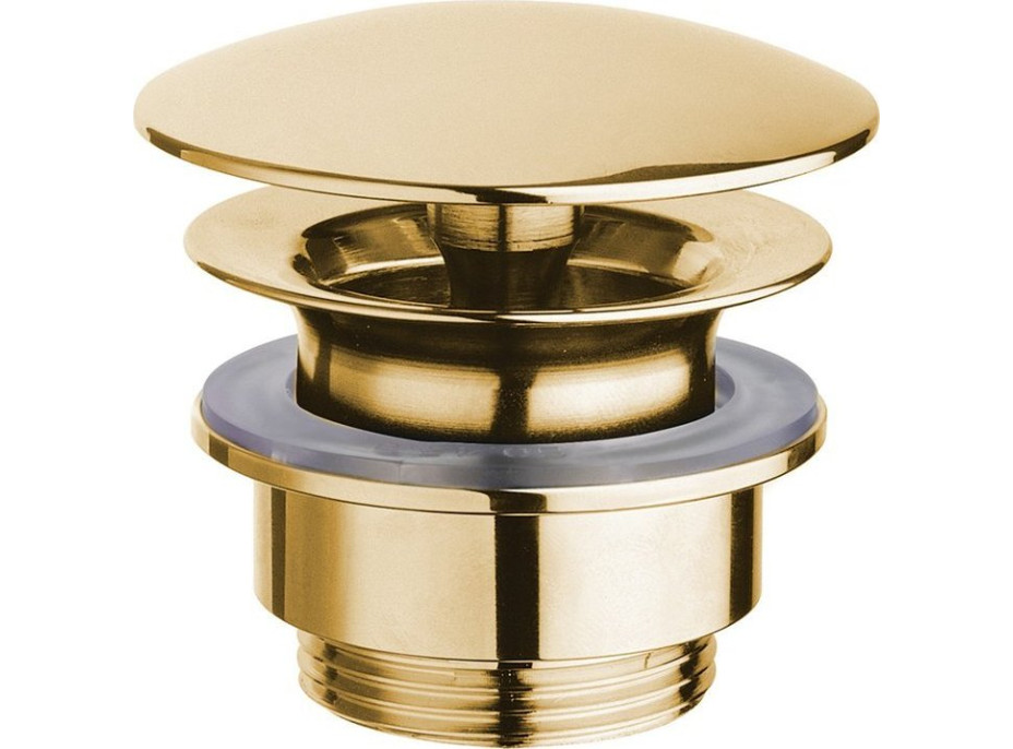 Silfra Umývadlová výpusť 5/4“, neuzatvárateľná, veľká zátka, 5-55mm, zlato UD52552
