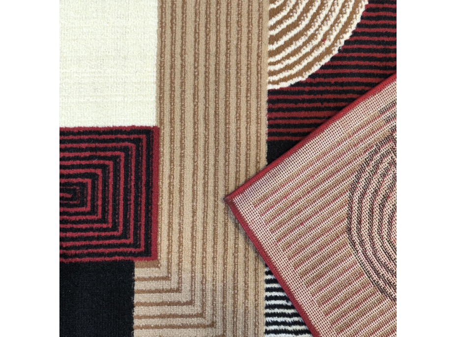 Kusový koberec ALPHA Abstract - červený