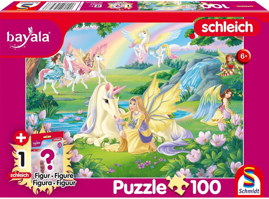 SCHMIDT Puzzle Bayala: Magickí jednorožci 100 dielikov + figúrka Schleich