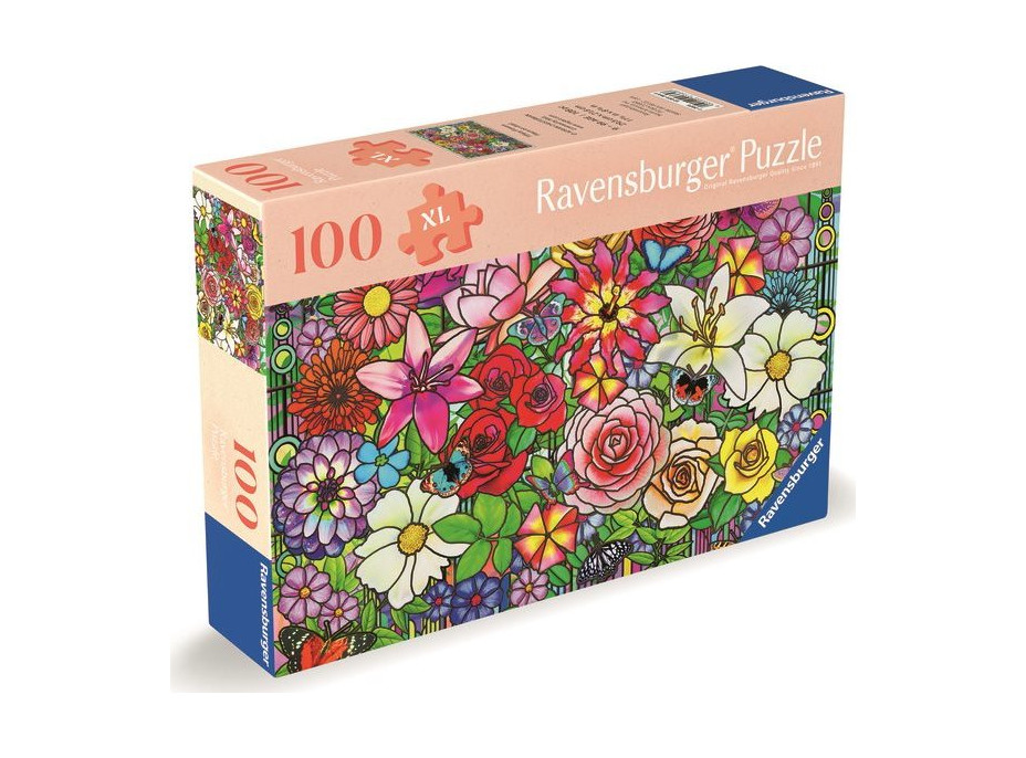 RAVENSBURGER Puzzle Kvetinový svet Tiffany XXL 100 dielikov