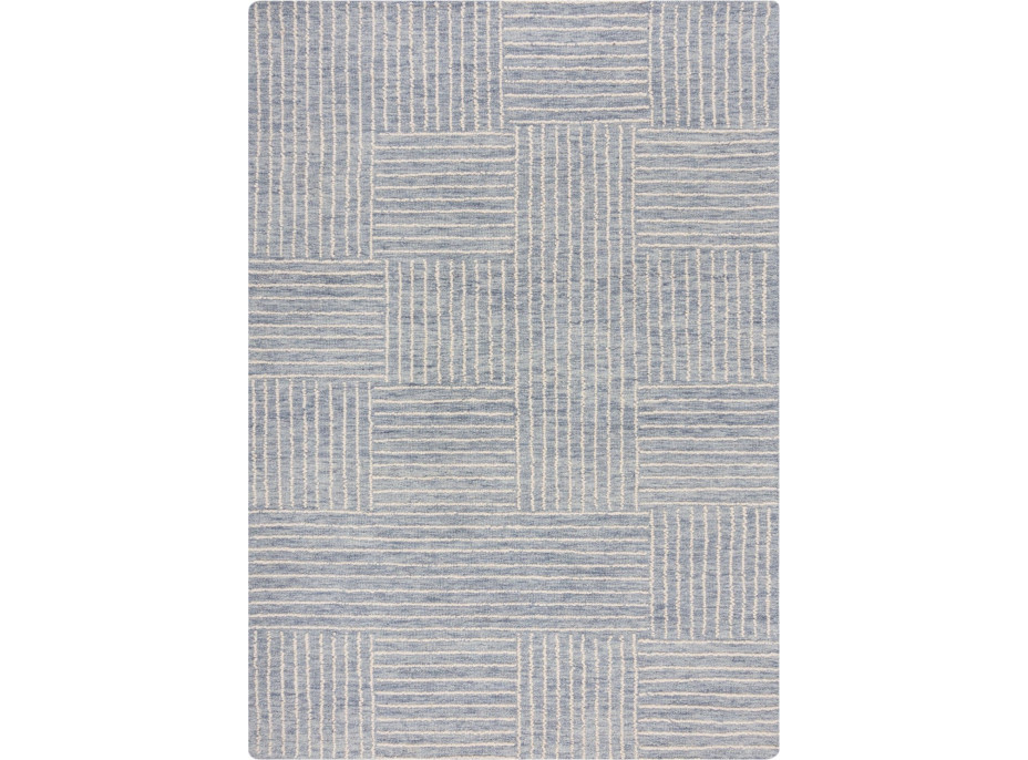 Kusový koberec Memphis Abstract Check Blue