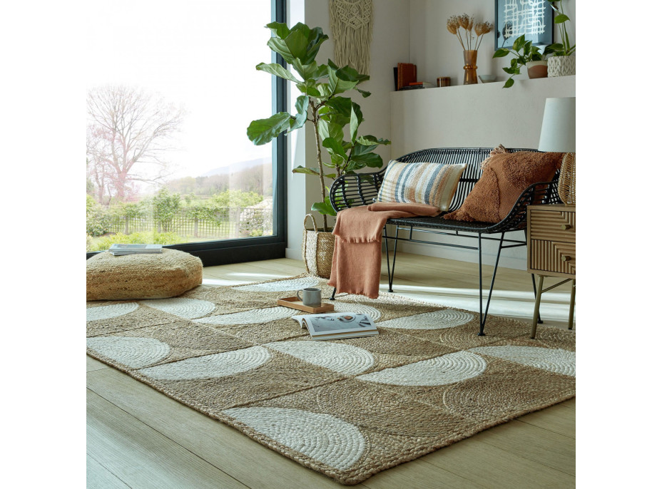 Kusový koberec Ella Jute Eclipse Natural/White