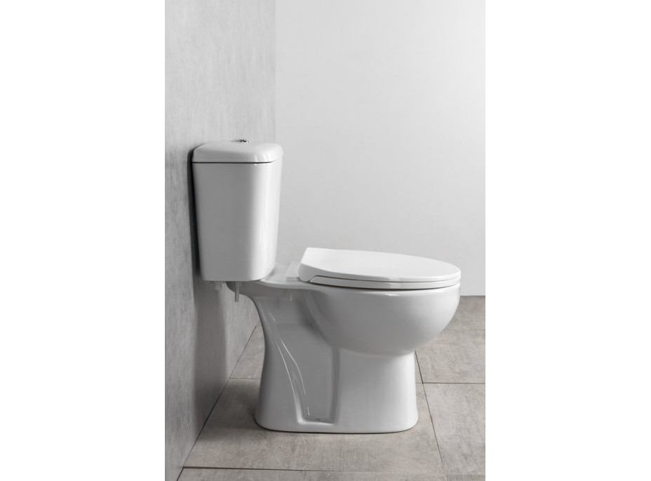 Aqualine MANUEL WC kombi, dvojtlačidlo 3/6l, spodný odpad, biela PS8814