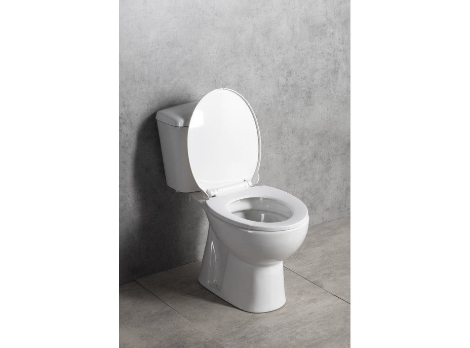 Aqualine MANUEL WC kombi, dvojtlačidlo 3/6l, spodný odpad, biela PS8814