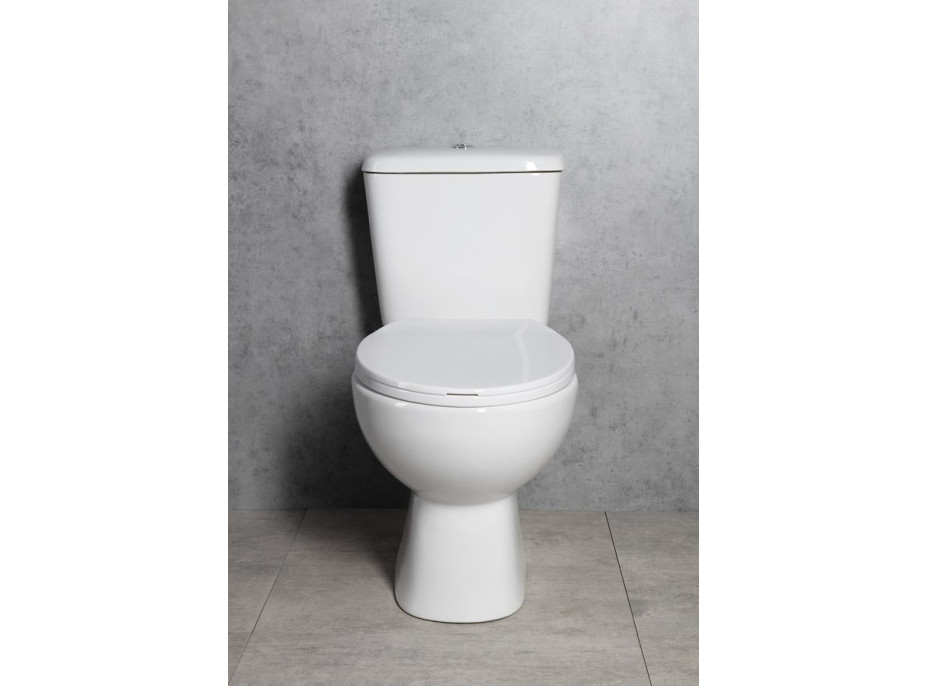 Aqualine MANUEL WC kombi, dvojtlačidlo 3/6l, spodný odpad, biela PS8814
