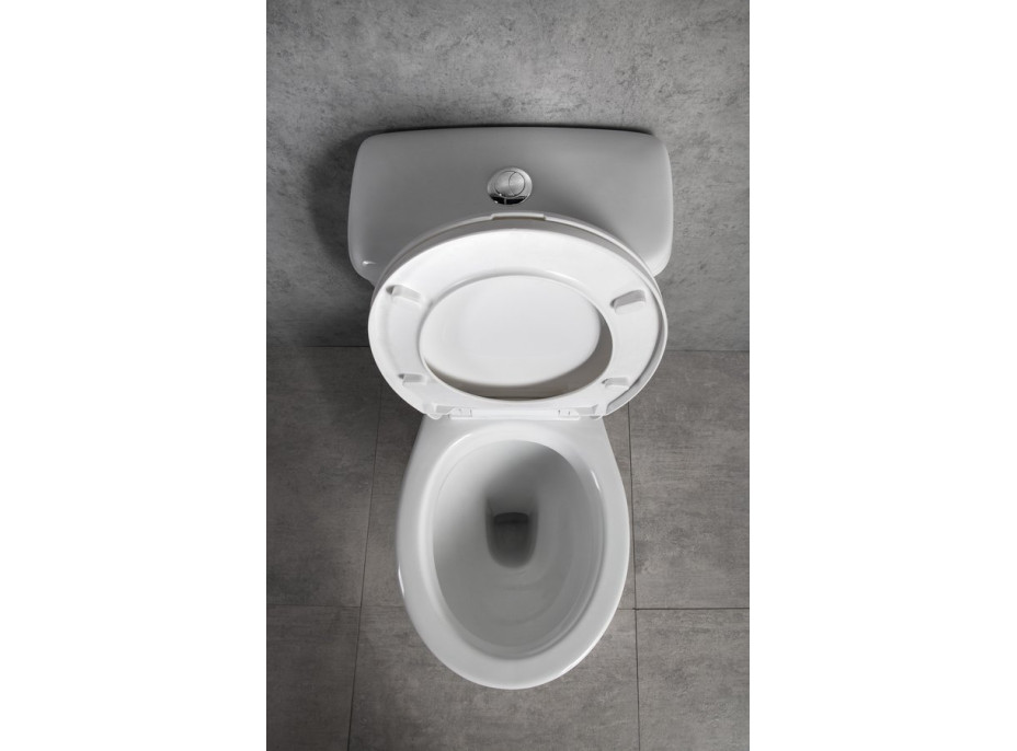 Aqualine MANUEL WC kombi, dvojtlačidlo 3/6l, spodný odpad, biela PS8814
