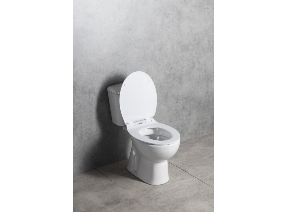 Aqualine MANUEL WC kombi, dvojtlačidlo 3/6l, spodný odpad, biela PS8814