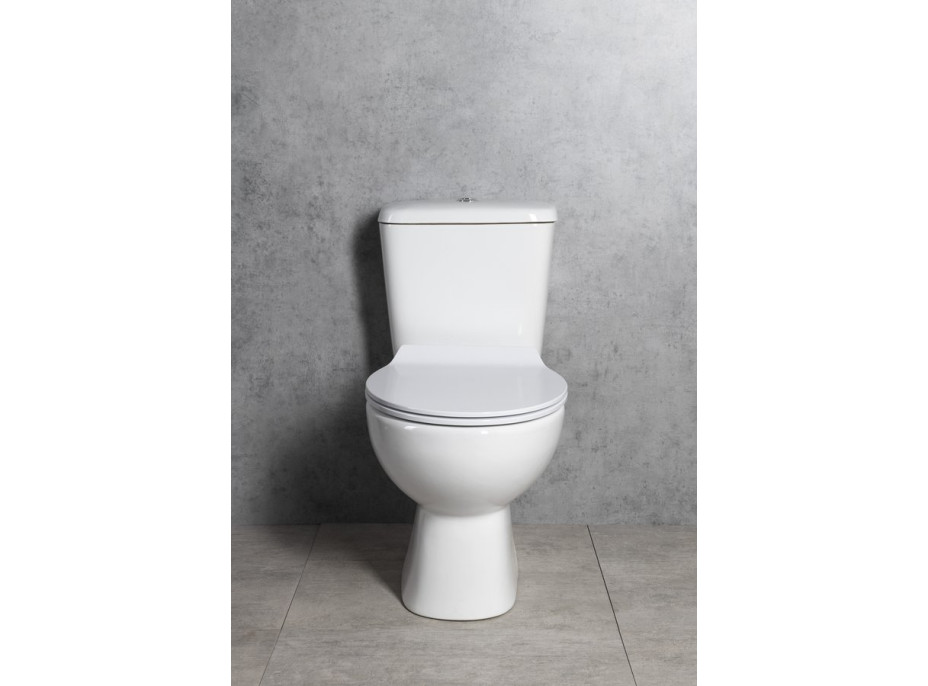 Aqualine MANUEL WC kombi, dvojtlačidlo 3/6l, spodný odpad, biela PS8814