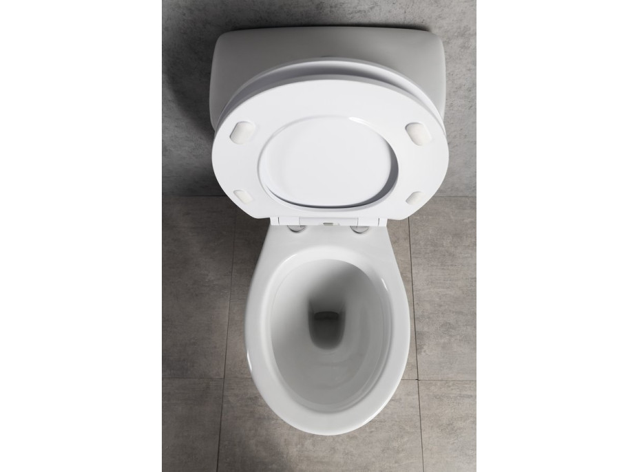 Aqualine MANUEL WC kombi, dvojtlačidlo 3/6l, spodný odpad, biela PS8814