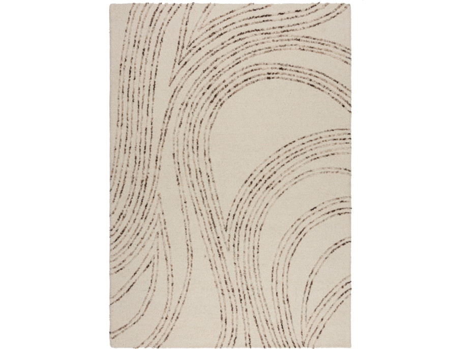 Kusový koberec Memphis Abstract Swirl Natural/Brown