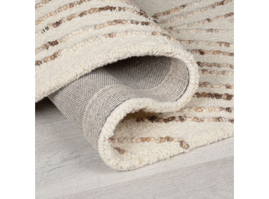 Kusový koberec Memphis Abstract Swirl Natural/Brown