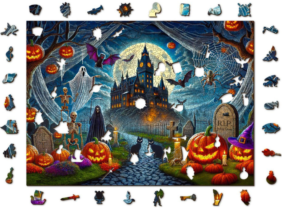 WOODEN CITY Drevené puzzle Halloweensky hrad 1010 dielikov