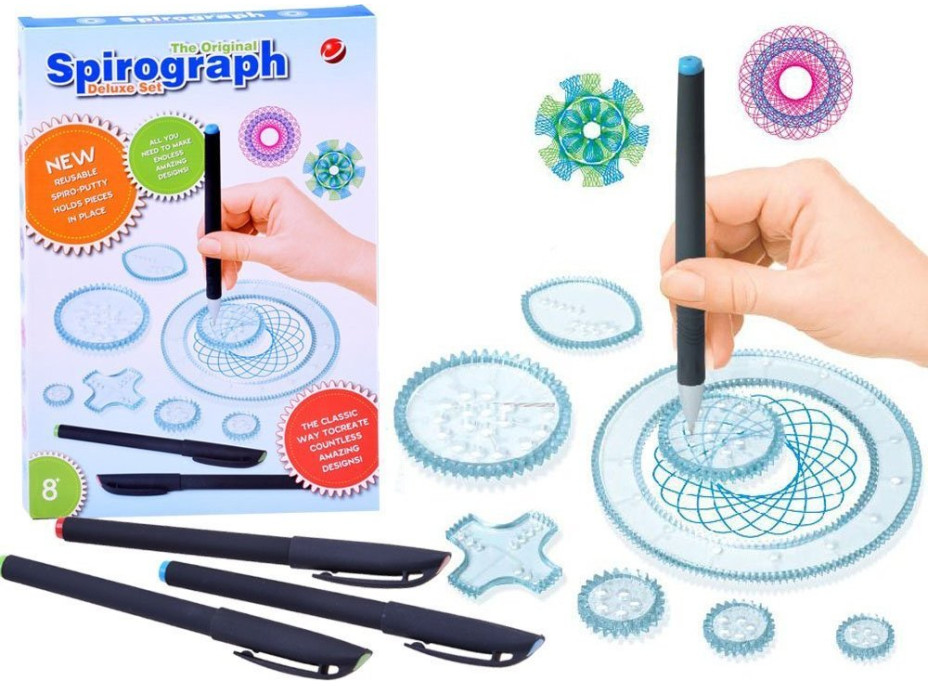 PIXINO Set kresliacich šablón - spirograf