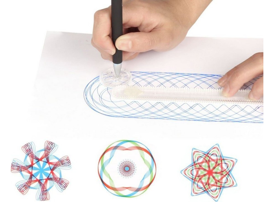 PIXINO Set kresliacich šablón - spirograf