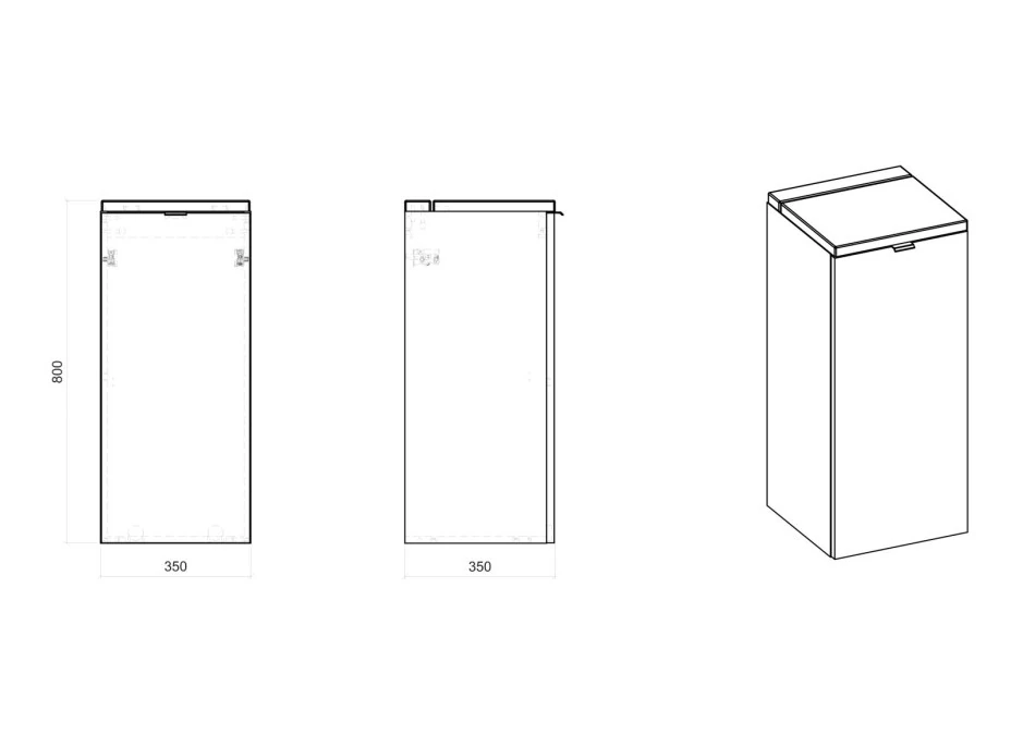 ZOSTAVNÉ: Kúpeľňová závesná skrinka KAPA dub zlatý - nízka spodná s košom na bielizeň