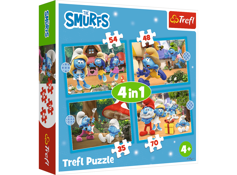 TREFL Puzzle Šmolka dedinka 4v1 (35,48,54,70 dielikov)