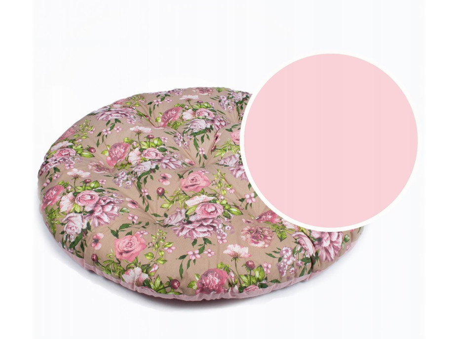 Sedací MAXI vankúš 100x15 cm do závesného kresla - ruže / hnedé