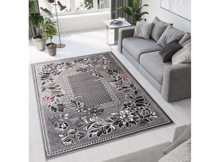 Kusový koberec TAPIS Flora - šedý