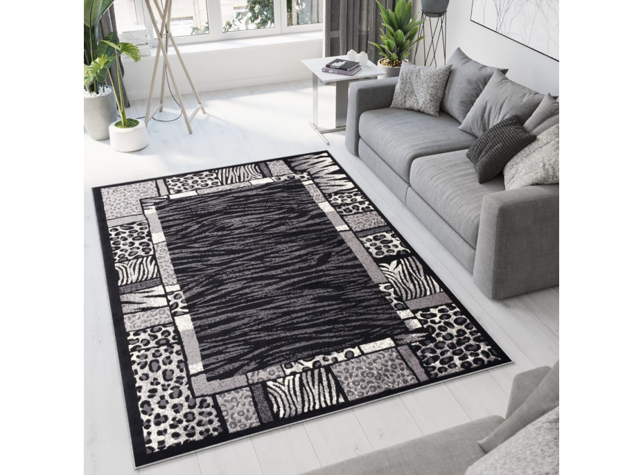 Kusový koberec TAPIS Skin - čierny/sivý