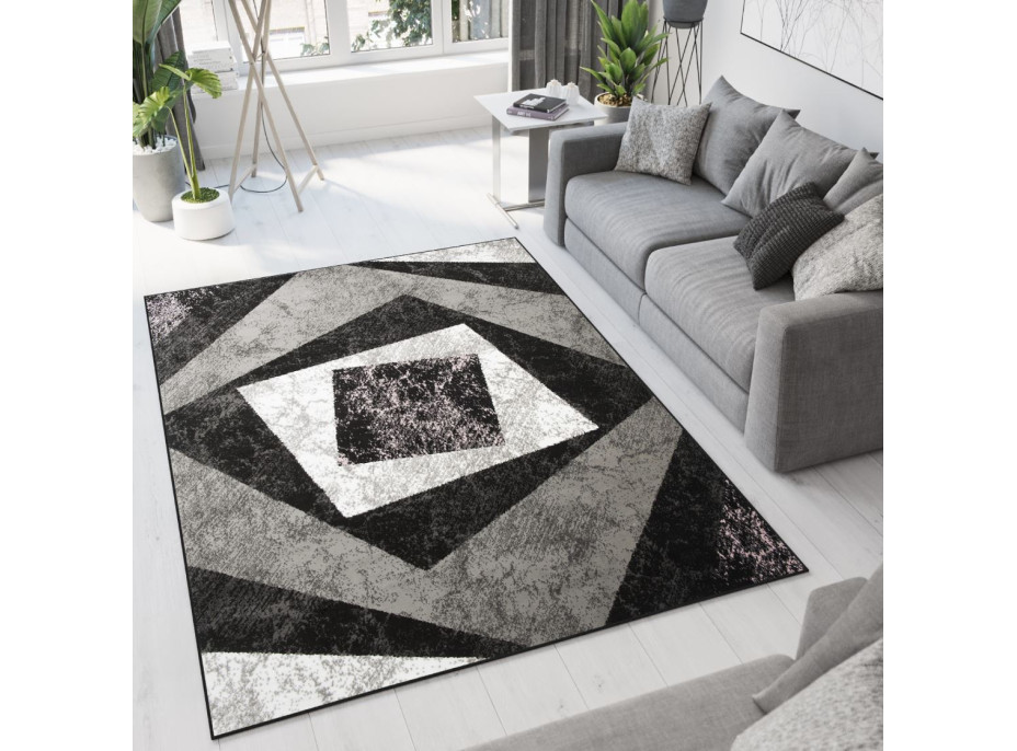 Kusový koberec TAPIS Vertigo - čierny/sivý