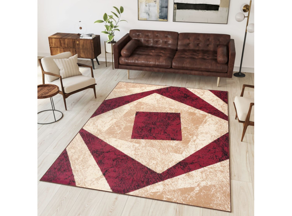 Kusový koberec TAPIS Vertigo - červený/krémový