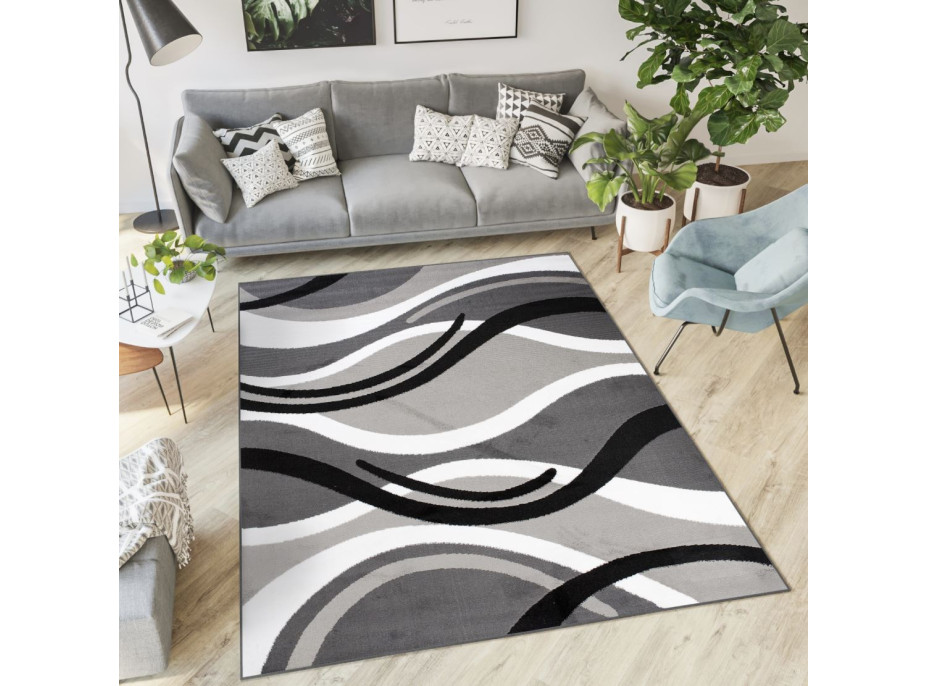 Kusový koberec TAPIS Vlny - tmavo šedý/sivý